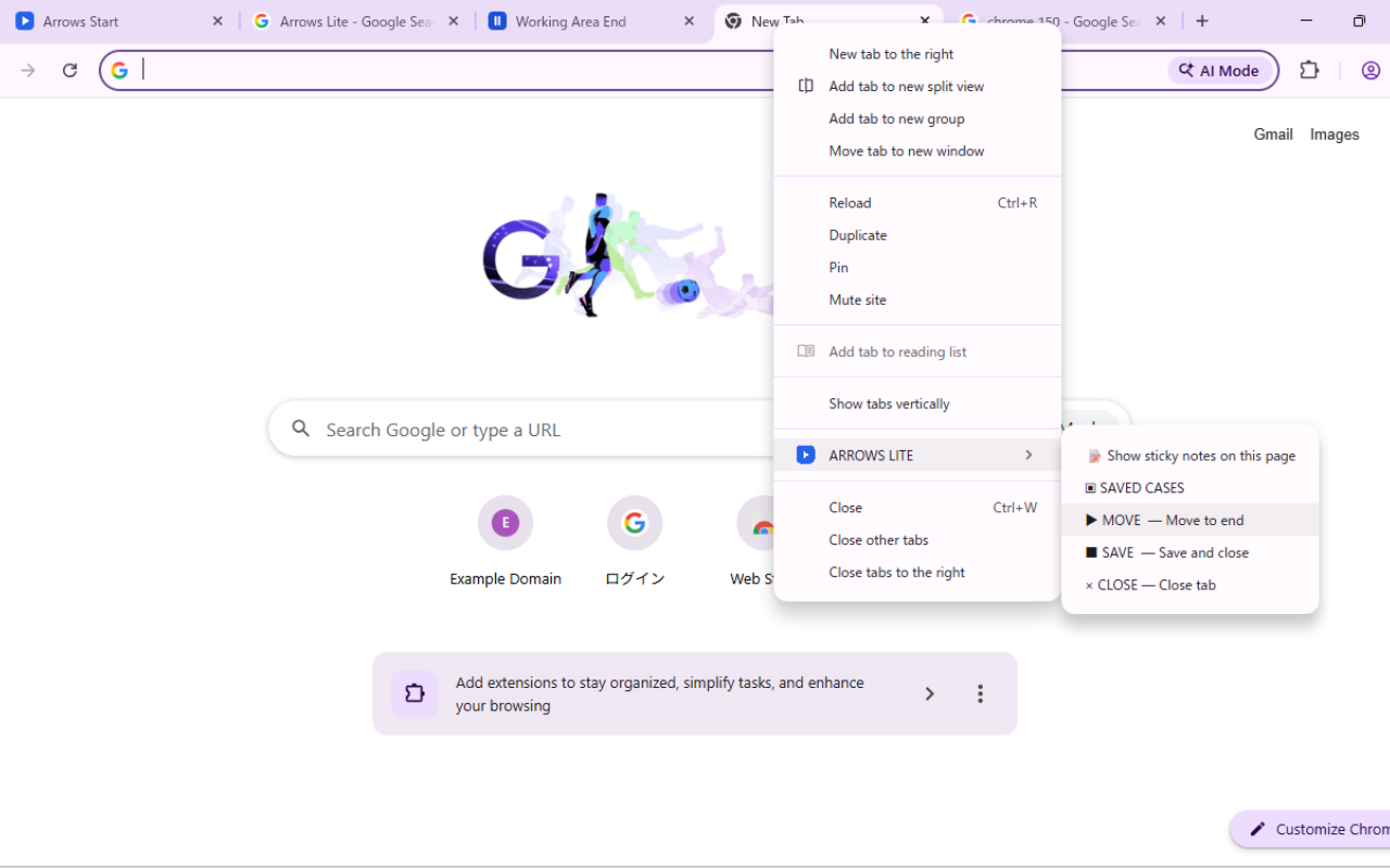3. MOVE — gather tabs into the Working Area